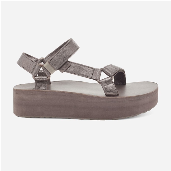 Teva Flatform Universal Leather Women's Flatforms Dark Brown | 6387912-BY